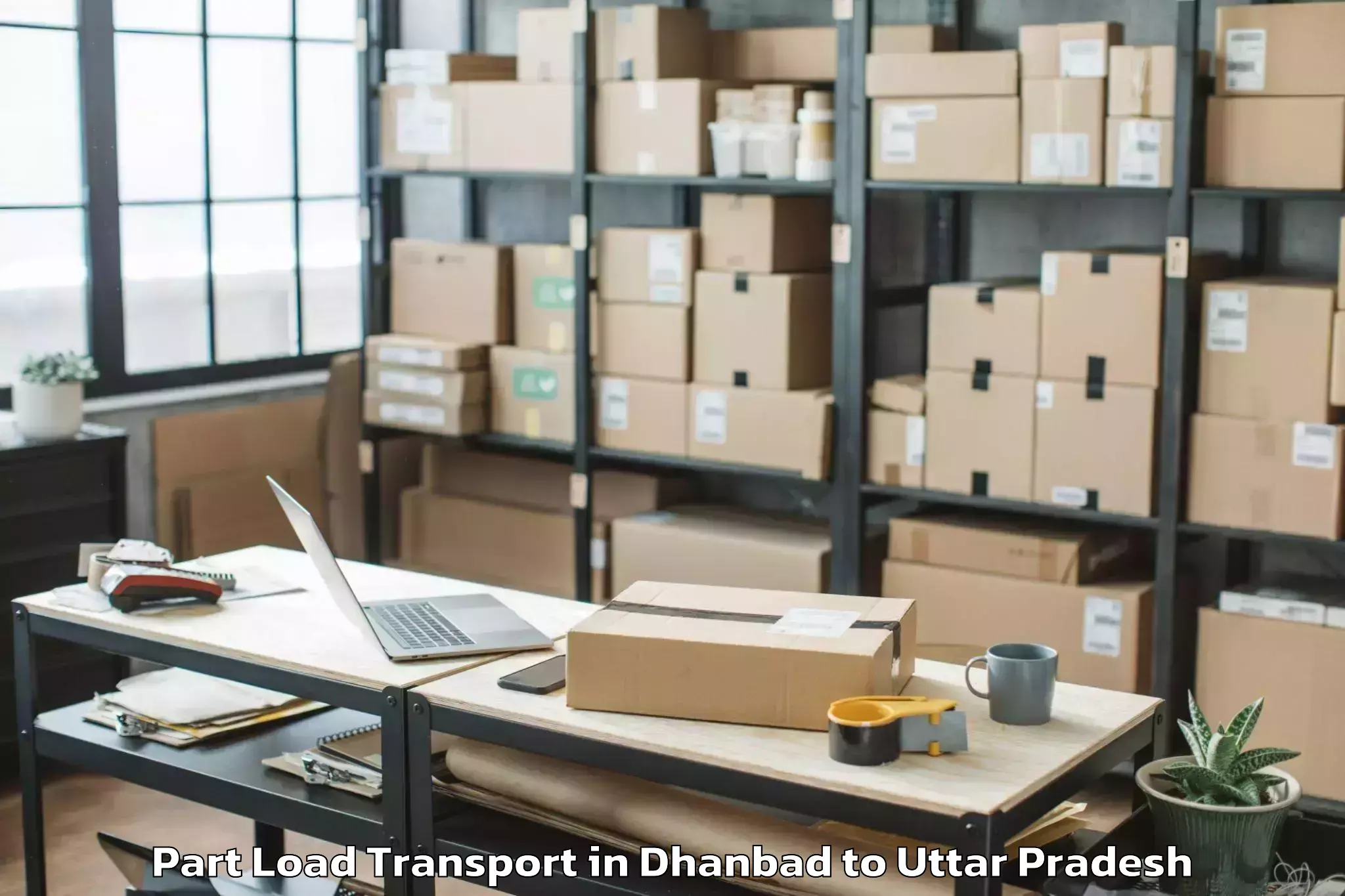 Book Dhanbad to Jalesar Part Load Transport Online